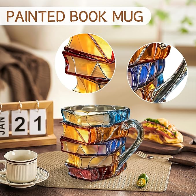 🌈Painted Book Mug Novelty Coffee Mugs
