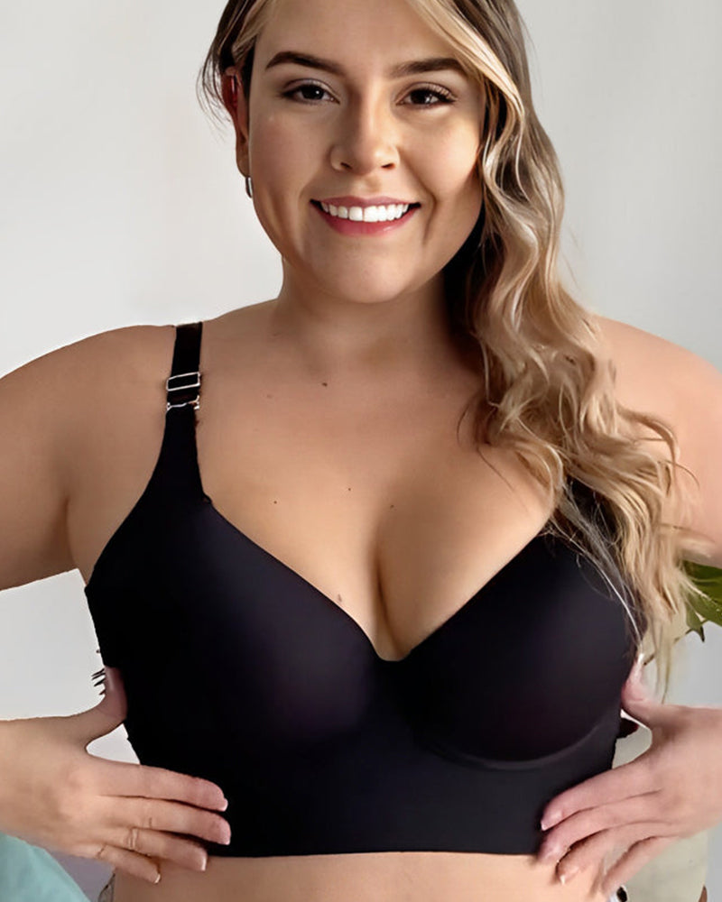Push-Up Back Smoothing Bra - Black+Beige (2 PACK)