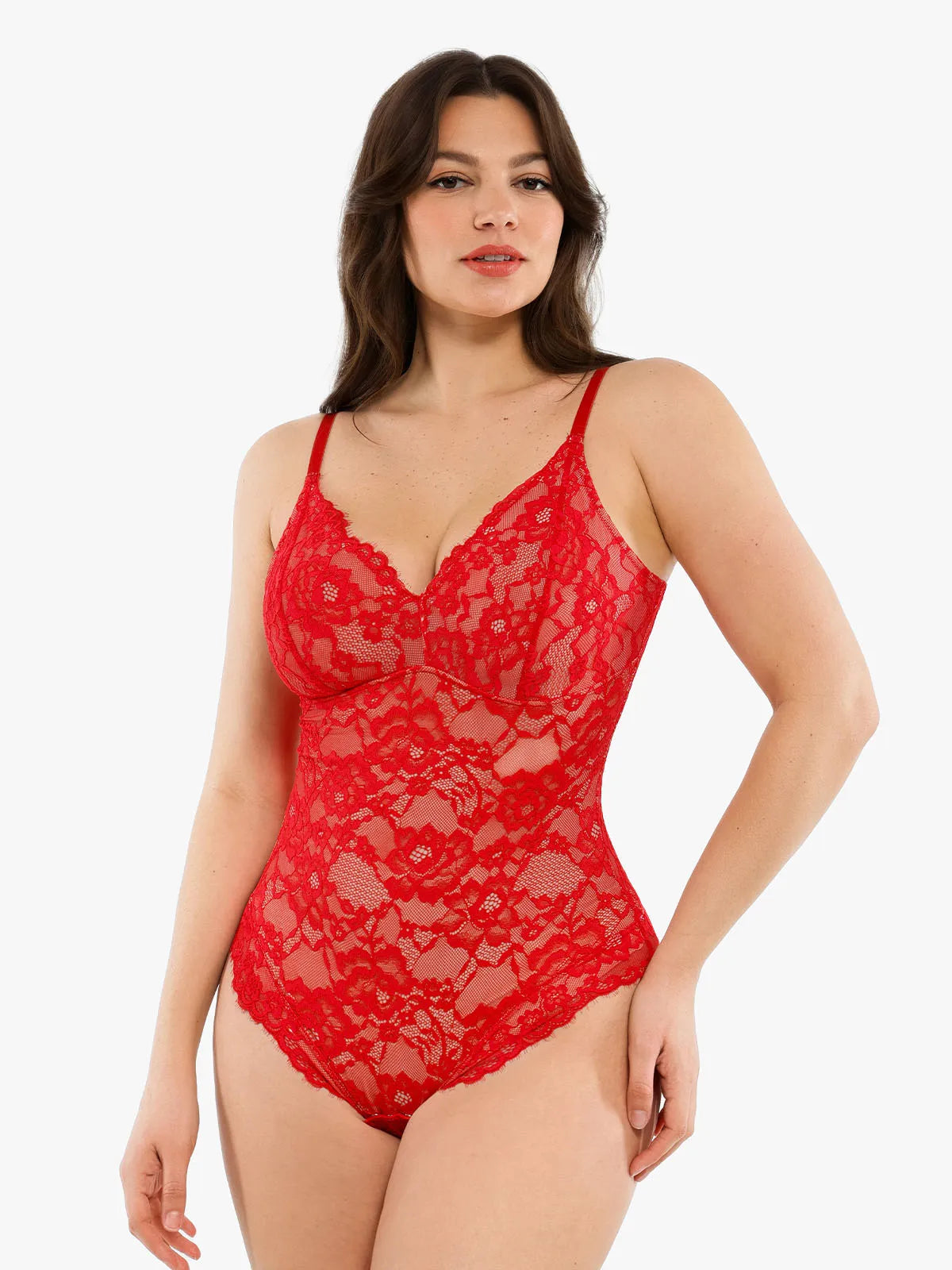 š„Summer Promotion 49% OFF - V Neck Lace Shapewear Bodysuitš©±