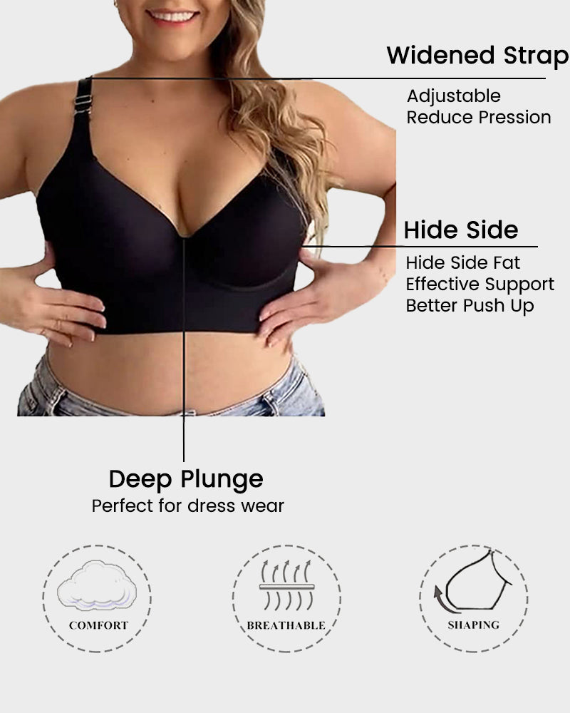 Push-Up Back Smoothing Bra - Black+Beige (2 PACK)