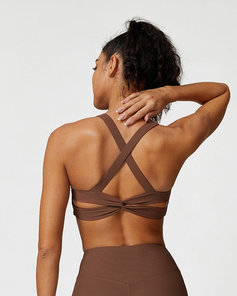 Comfort Ribbed Support Activewear Set (Sports Bra+Flare Pants+Sweatshirt)