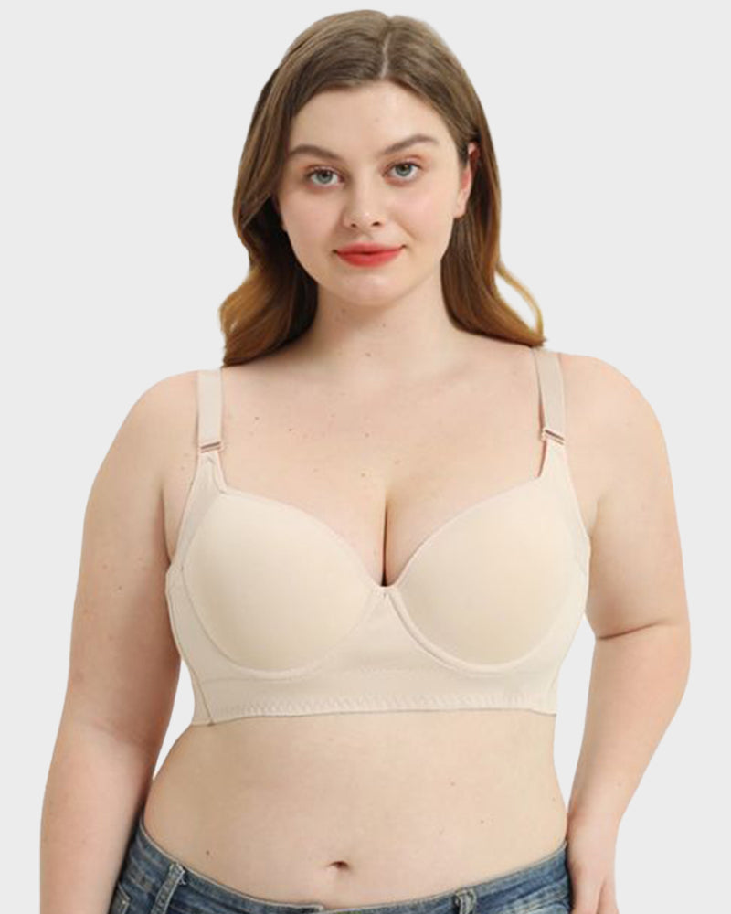 Push-Up Back Smoothing Bra - Black+Beige (2 PACK)