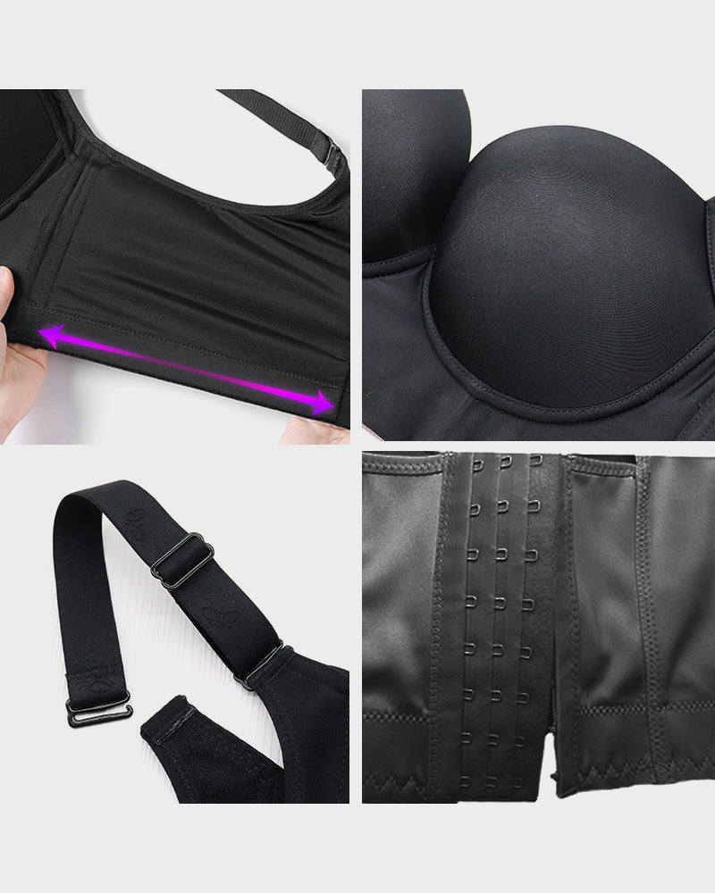 Push-Up Back Smoothing Bra - Black+Beige (2 PACK)
