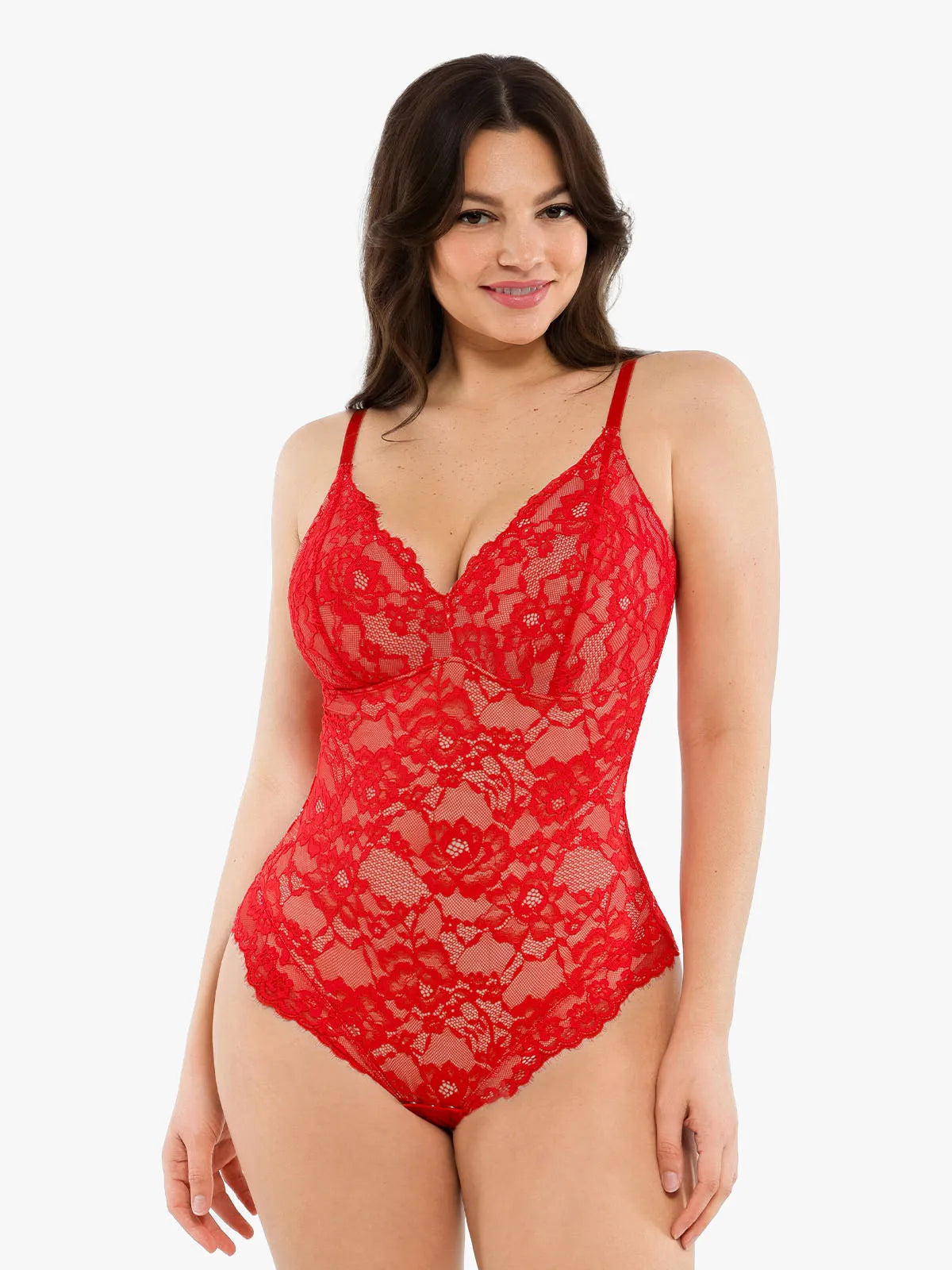 š„Summer Promotion 49% OFF - V Neck Lace Shapewear Bodysuitš©±