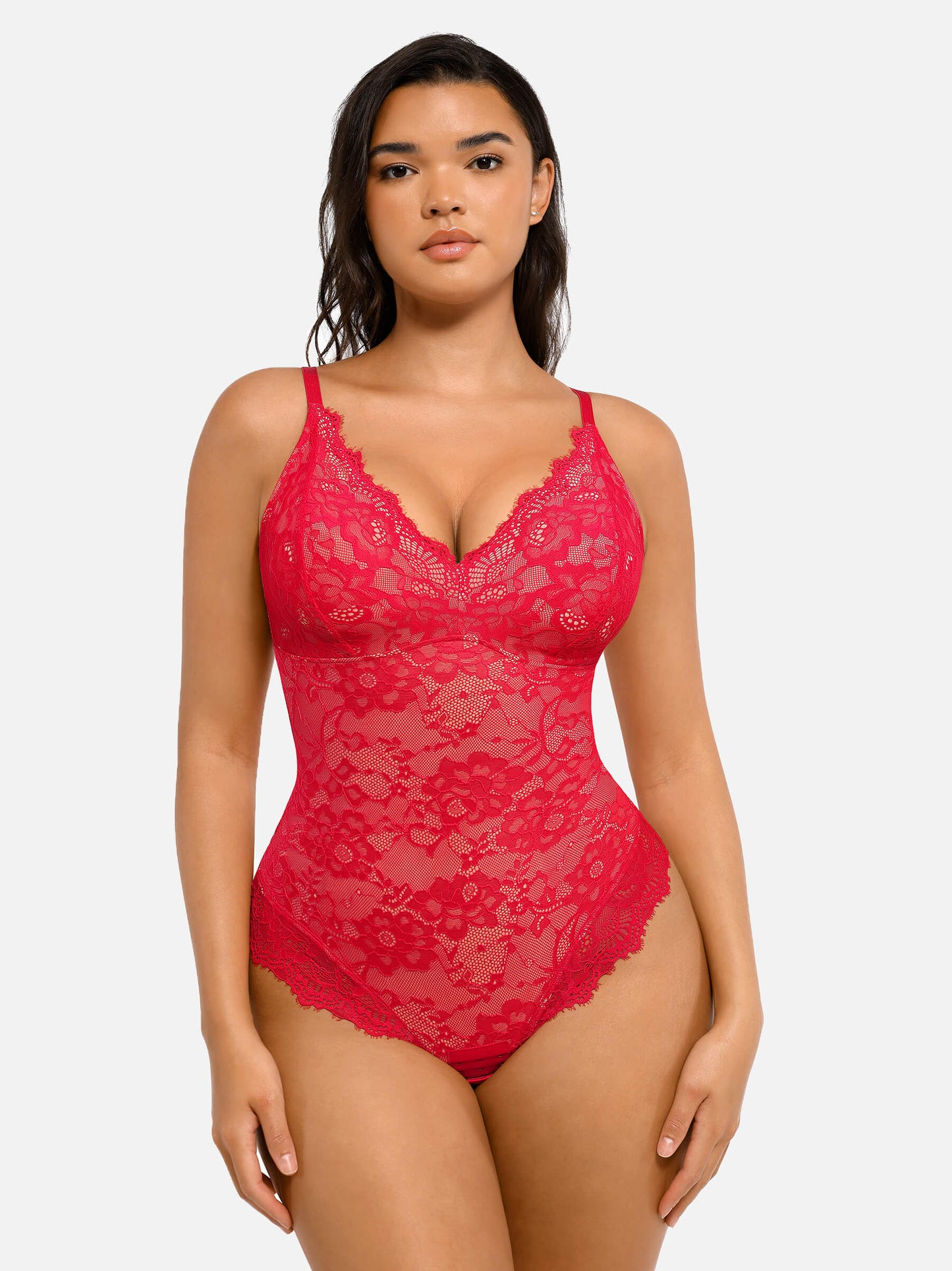 š„Summer Promotion 49% OFF - V Neck Lace Shapewear Bodysuitš©±