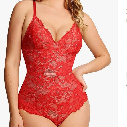 š„Summer Promotion 49% OFF - V Neck Lace Shapewear Bodysuitš©±