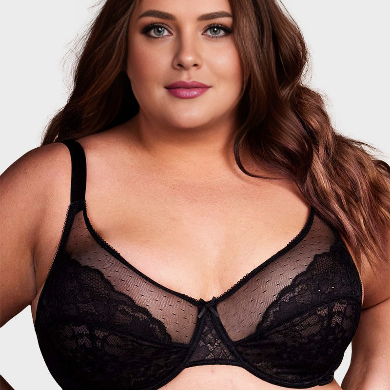 Full Coverage Lace Minimizer Bra - Petal