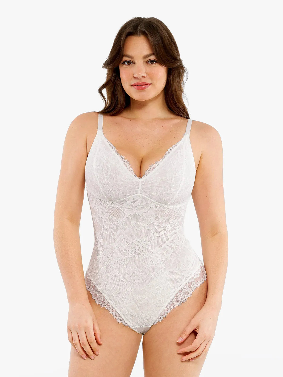 š„Summer Promotion 49% OFF - V Neck Lace Shapewear Bodysuitš©±