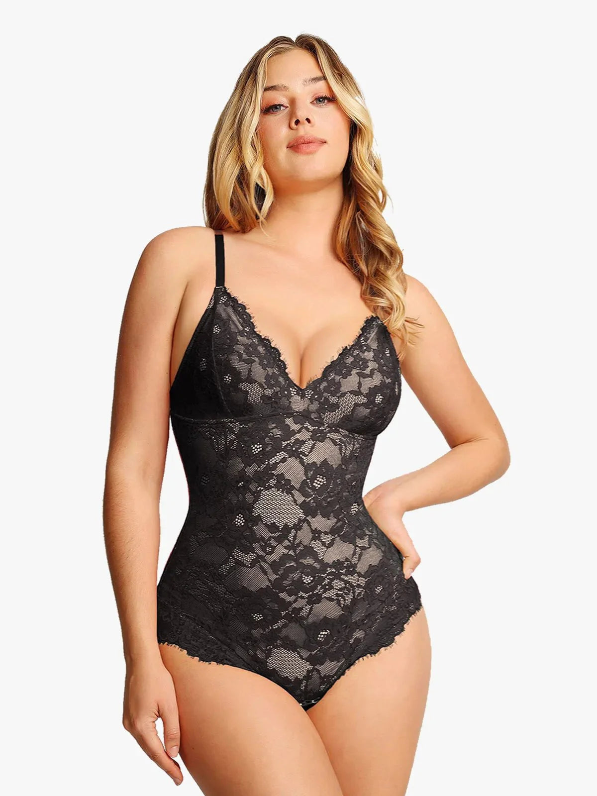 š„Summer Promotion 49% OFF - V Neck Lace Shapewear Bodysuitš©±