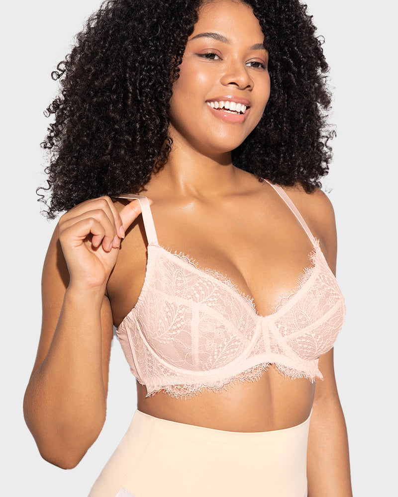 Comfort Unlined Lace Underwire Push Up Bra
