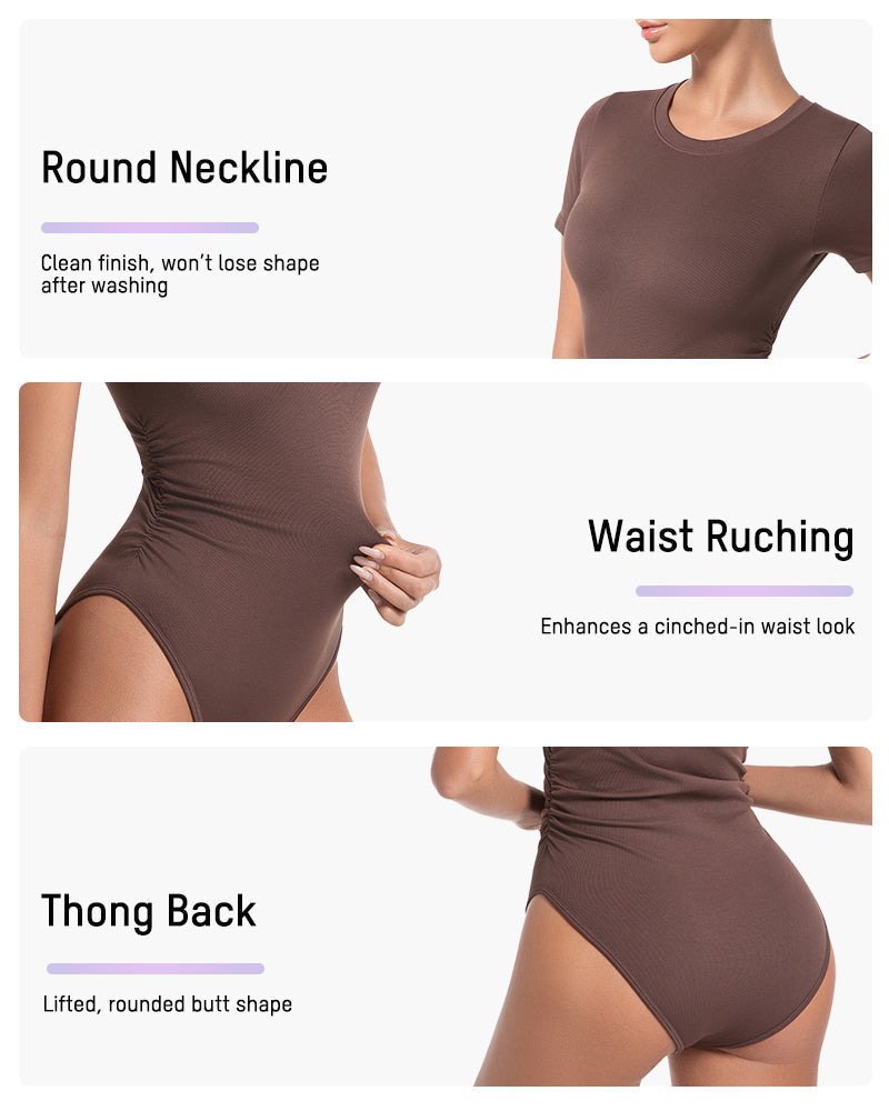 Seamless Round Neck Short Sleeve Bodysuit