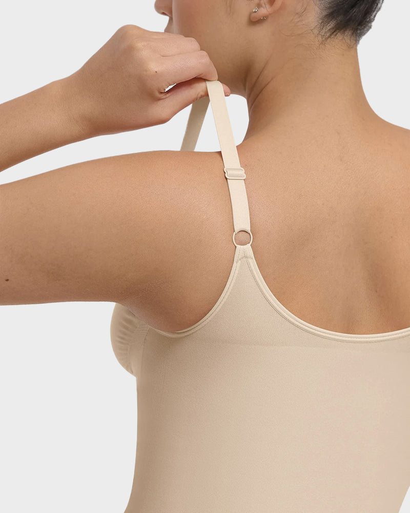 Seamless Zipper Front Shaping Thong Bodysuit