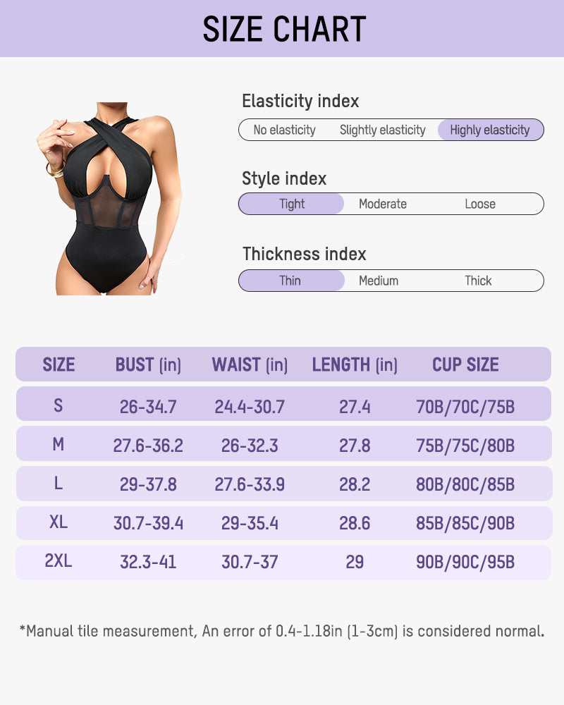 Sheer Mesh Fishbone Corset Bodysuit