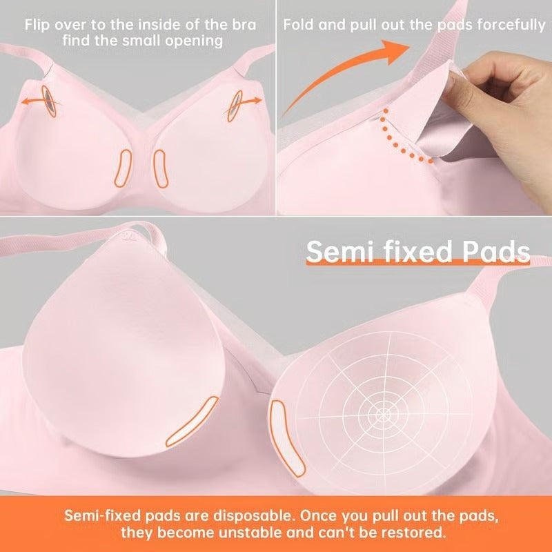 🎁Last Day Promotion 49% OFF✨Women's Wireless V-Neck Crossover Mesh Seamless Push-Up Bra⚡Super Fast Delivery⚡