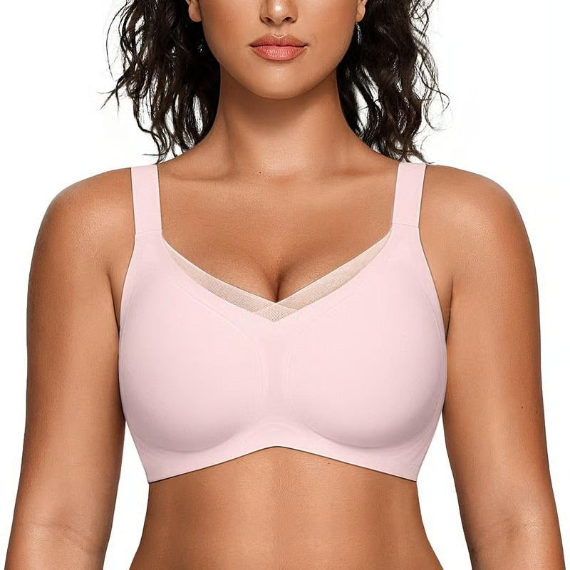 🎁Last Day Promotion 49% OFF✨Women's Wireless V-Neck Crossover Mesh Seamless Push-Up Bra⚡Super Fast Delivery⚡