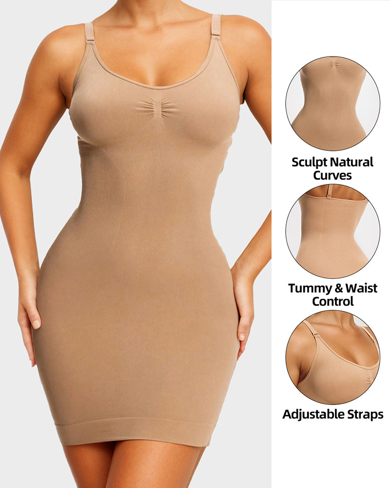 Scoop Neck Seamless Tummy Control Shaping Dress