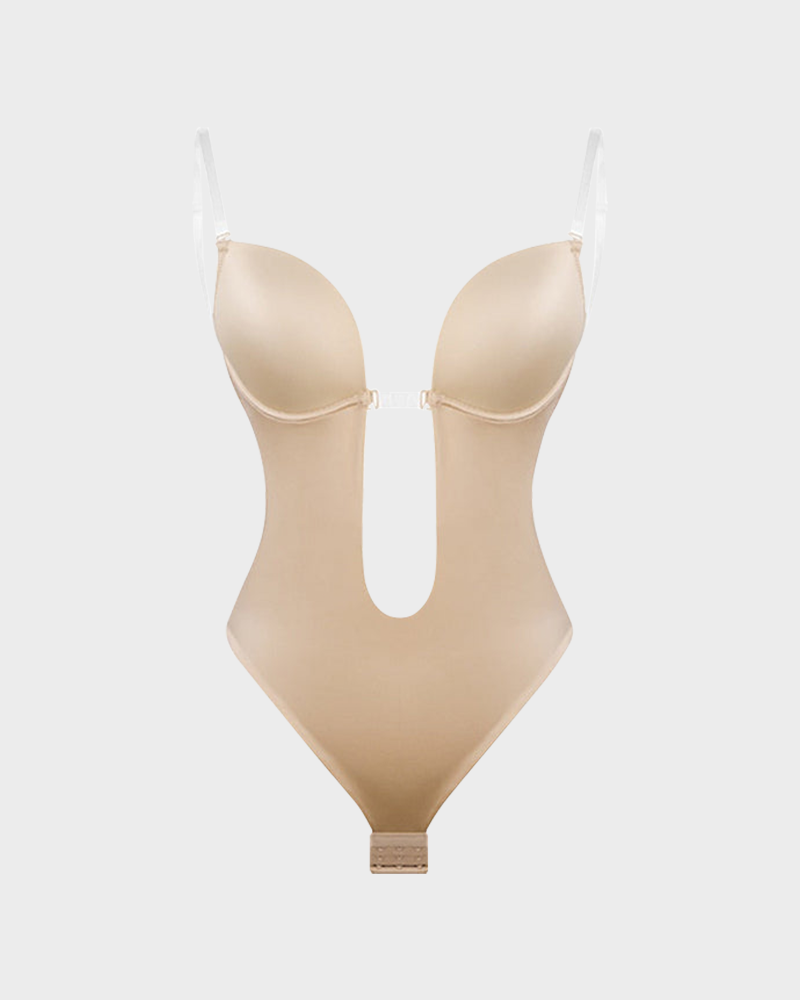 Strapless U Plunge Thong Bodysuit