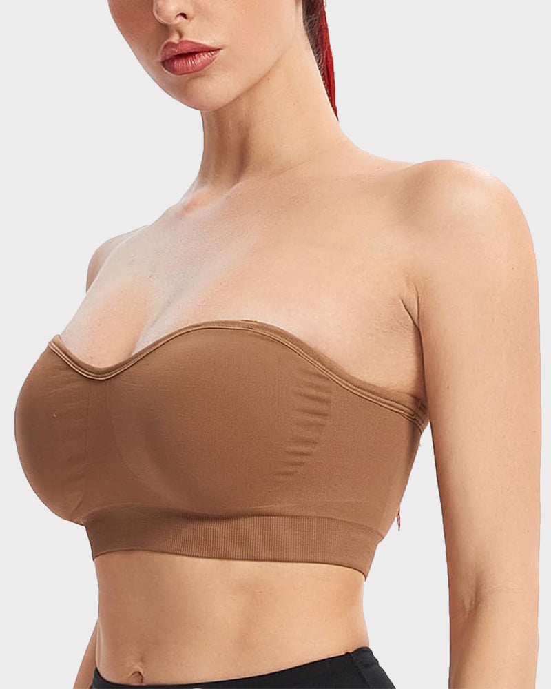 Non-Slip Bandeau Seamless Wireless Strapless Bra