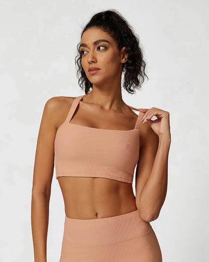 Comfort Ribbed Support Activewear Set (Sports Bra+Flare Pants+Sweatshirt)