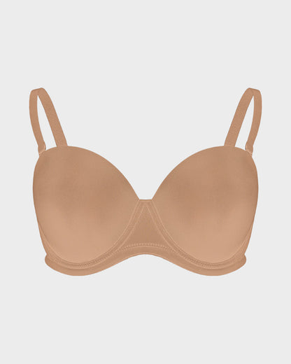 Versatile Molded Cup Underwire Bra with Removable Straps