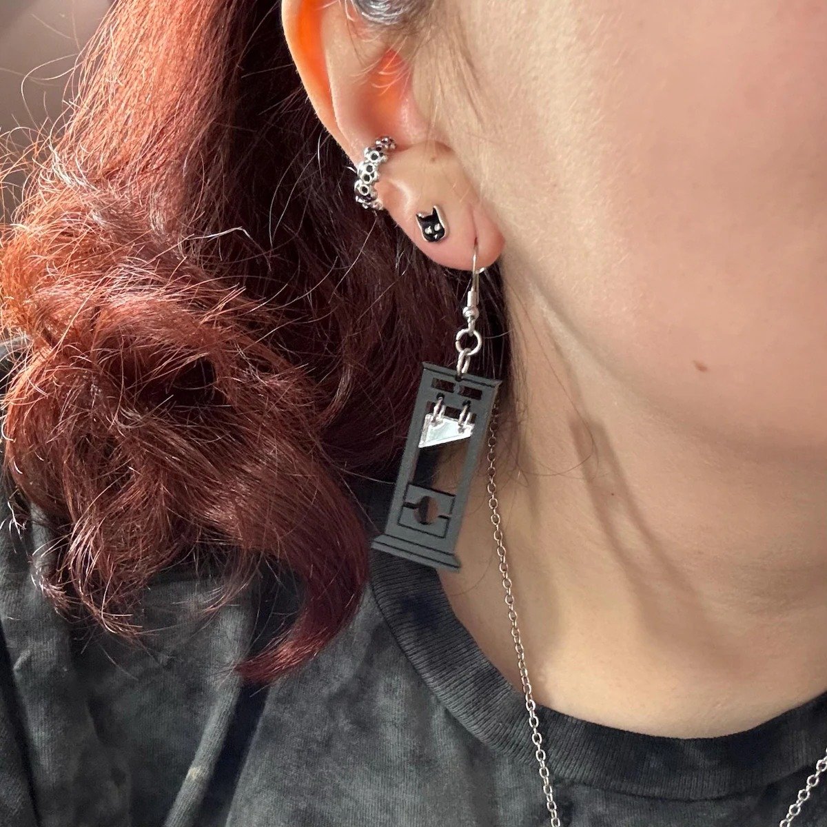 🧙️ Dark Elegance — Guillotine Dangle Earrings ⚰️ | Gothic Statement Jewelry for Rebels & Dreamers ✨