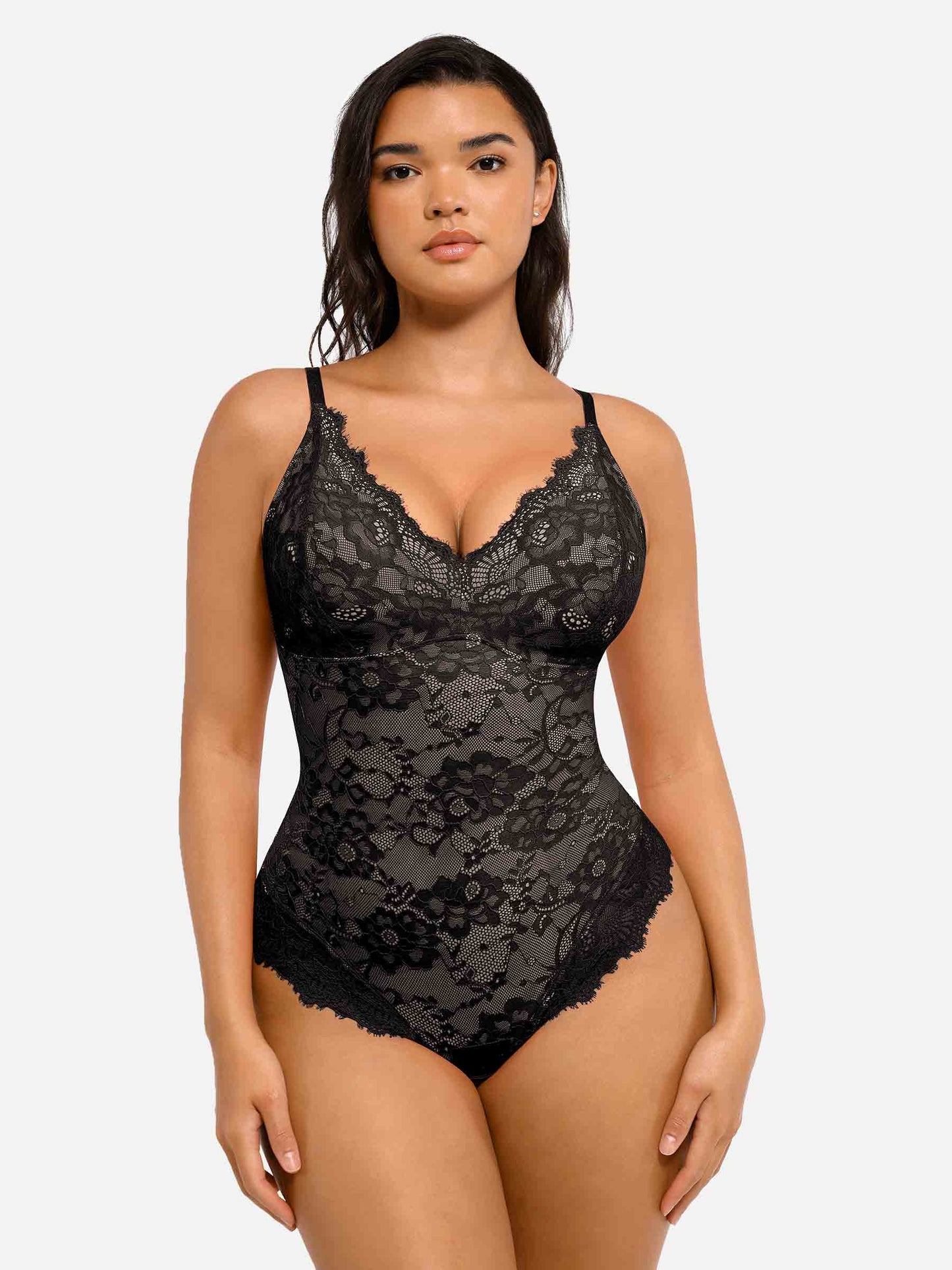 🔥Summer Promotion 49% OFF - V Neck Lace Shapewear Bodysuit🩱