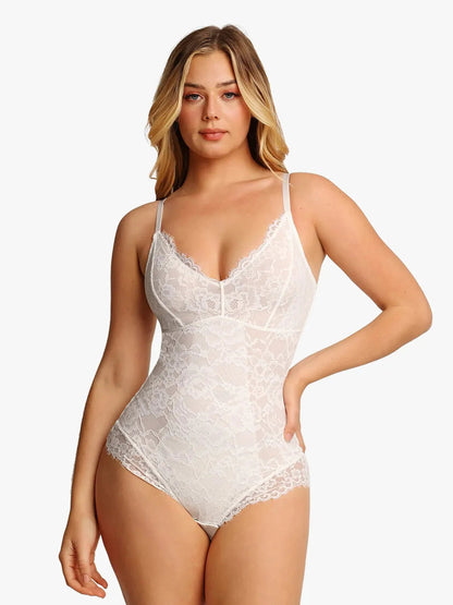 🔥Summer Promotion 49% OFF - V Neck Lace Shapewear Bodysuit🩱