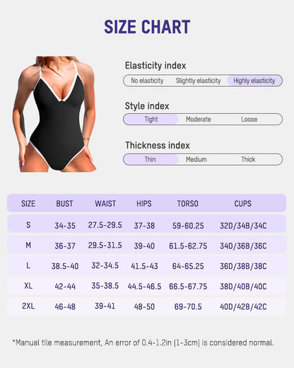 Deep V Ribbed Cross Back One-Piece Swimsuit