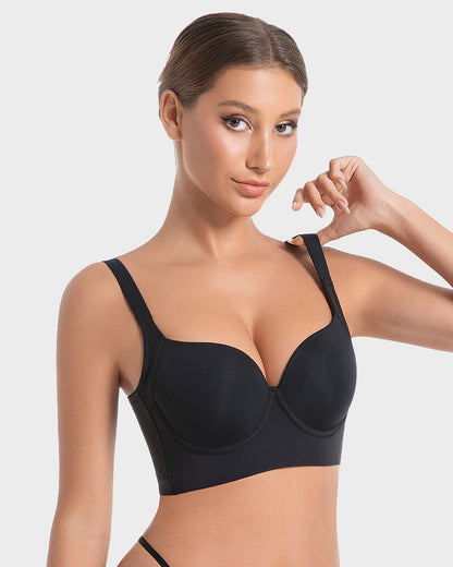 Longline Underwire Smoothing Push Up Bra