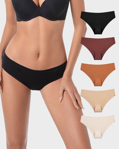 Seamless Ice-Silk Low-Rise Panties for Women (5 Pack)