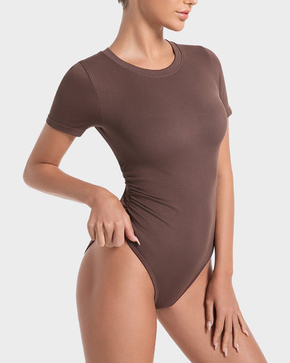 Seamless Round Neck Short Sleeve Bodysuit