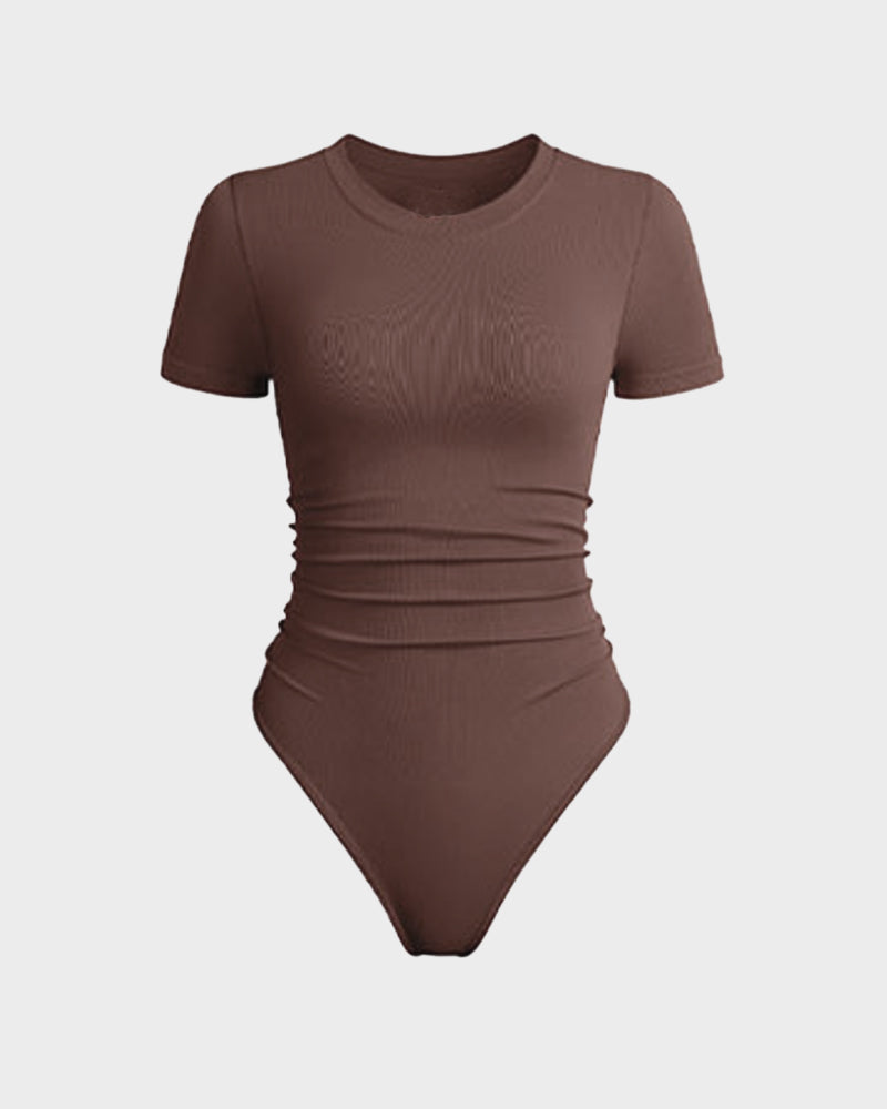 Seamless Round Neck Short Sleeve Bodysuit