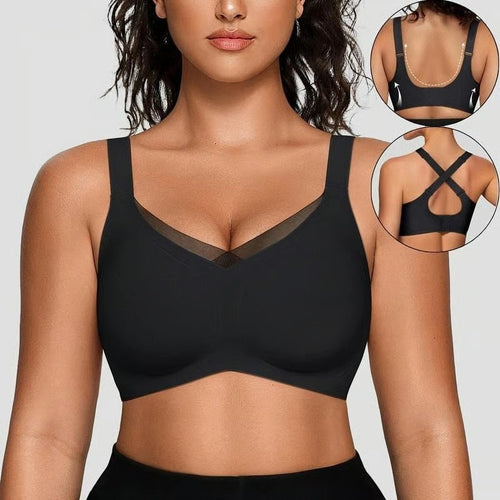 🎁Last Day Promotion 49% OFF✨Women's Wireless V-Neck Crossover Mesh Seamless Push-Up Bra⚡Super Fast Delivery⚡