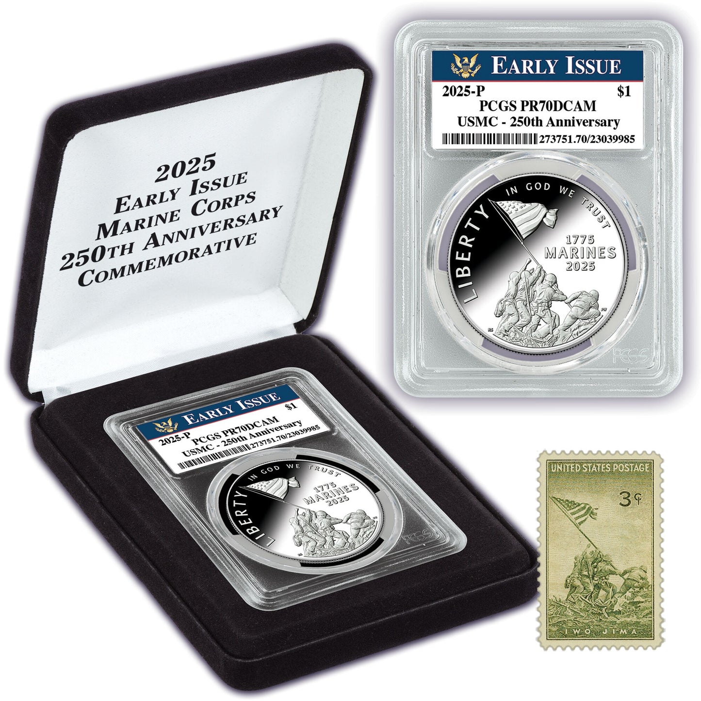 U.S. Marine Corps 250th Anniversary Proof Silver Coin-Brilliant Uncirculated